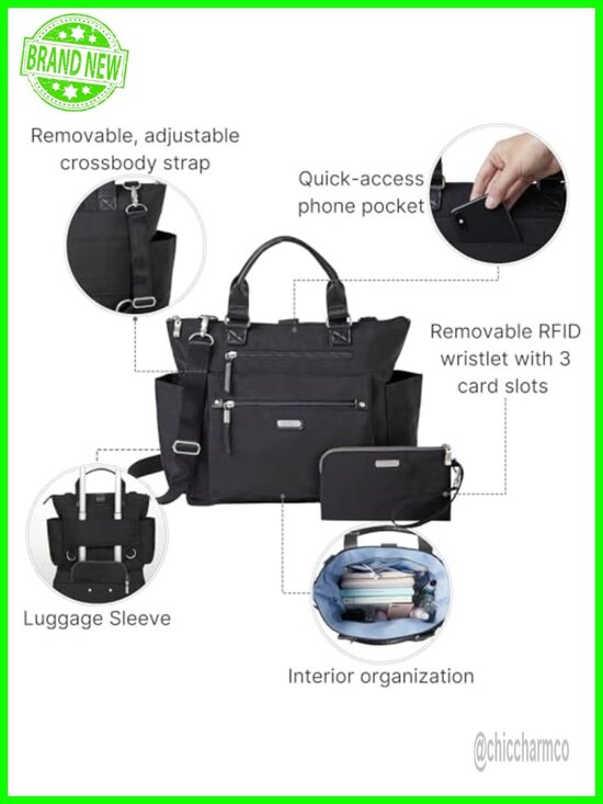 3-in-1 Convertible Backpack Tote Travel Bag RFID Wristlet main image 5